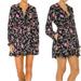 Free People Dresses | Free People Lighten Up Floral Button Up Mini Dress Black Size Medium | Color: Black | Size: M