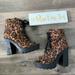 Jessica Simpson Shoes | Jessica Simpson Lizzah Leopard Print Lug Sole Peep Toe Booties Nwot | Color: Black/Brown | Size: 8