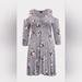 Torrid Dresses | Grey Floral Jersey Skater Dress | Color: Gray | Size: 2x