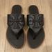 Tory Burch Shoes | Nib Tory Burch Weston Full Logo Thong - Perfect Black - 6.5 | Color: Black | Size: 6.5