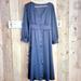 J. Crew Dresses | J. Crew Silky Button Front V Neck Midi Dress Blue Navy | Color: Blue | Size: 6