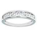 Elegano 9ct White Gold Women’s Ring – Channel Set Cubic Zirconia Eternity Ring Size S