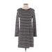 Lou & Grey Casual Dress - Shift: Black Stripes Dresses - Women's Size Small