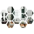 Stickers muraux miroir 3D hexagonaux autocollant miroir acrylique décalcomanies pour la maison