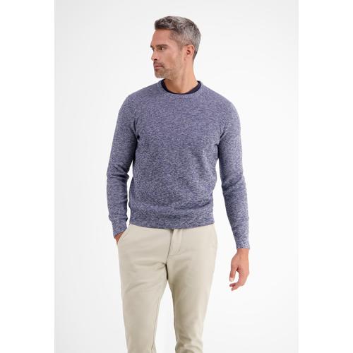 „Strickpullover LERROS „“LERROS Crewneck Strickpullover““ Gr. XL, blau (vintage blue melange) Herren Pullover“