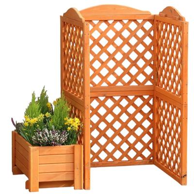 Mülltonnenbox PROMADINO "Rex", braun (honigbraun), B:131cm H:127cm T:79cm, Holzwerkstoff, Aufbewahrungsboxen, Abtrennung, für 1 x 240 l, inkl. Pflanzkasten Image