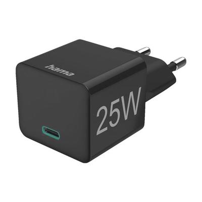 Mini-Schnellladegerät USB-C PD / Quick Charge 25 W schwarz schwarz, Hama