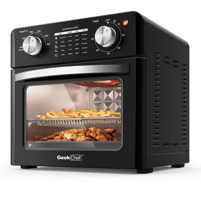 Air Fryer 10QT Countertop Toaster Oven, 4 Slice Toaster Air Fryer Oven in Black Stainless Steel