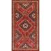 Red Geometric Shiraz Persian Vintage Area Rug Hand-knotted Wool Carpet - 4'11" x 8'8"