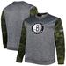 "Men's Fanatics Branded Heather Charcoal Brooklyn Nets Big & Tall Camo Stitched Sweatshirt"