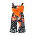 TheFound Infant Toddler Baby Girl Halloween Clothes Pumpkin Romper Sleeveless Flared Jumpsuit Bodysuit Outfits