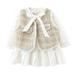 TAIAOJING Outfits For Girls Toddler Kids Baby Long Ruffled Sleeve Patchwork Bowknot Princess Dress Plaid Vest Set 2PCS Outfits Girl Clothing 18-24 Months