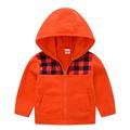 Konbeca Kids Hooded Jacket Toddler Polar Fleece Jacket Baby Hooded Thick Outerwear Boys Girls Leopard-print Zipper Fleece Jacket Fall Winter Hoodie Sweatshirt Red 5-6 Years