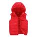 ZMHEGW Toddler Cute Jacket Child Kids Baby Boys Girls Sleeveless Winter Solid Coats Hooded Vest Outer Outwear Outfits Clothes Warm Outwear 3-4 Years