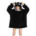 Thaisu Oversized Wearable Blanket Hoodie For Adult Kids - Big Hooded Sherpa Junior Sweatshirt