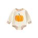 Peyakidsaa Baby Boy Girl Halloween Pumpkin Sweatshirt Romper Sweater Tops Clothes 0-24 Months