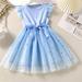 FZM Christmas Kids Toddler Children Baby Girls Bowknot Ruffle Short Sleeve Tulle Birthday Dresses Patchwork Party Dress Princess Dress Outfits Clothes