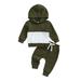 2Pcs Baby Boys Hoodie Tops Pants Set Patchwork Sweatsuit Clothes Fall Winter Outfits