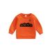 Bagilaanoe Toddler Baby Boy Girl Halloween Outfits Pumpkin Print Sweatshirt Long Sleeve Orange Pullover 1T 2T 3T 4T 5T Fall Tops