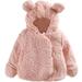 Konbeca Kids Hoodie Coat Toddler Girls Boys Cute Zipper Warm Outwear Fleece Thick Hooded Coat Windbreaker Outerwear Infant Winter Jacket Pink 2-3 Years