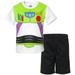 Disney Pixar Toy Story Buzz Lightyear Toddler Boys Cosplay T-Shirt and Mesh Shorts Outfit Set Toddler to Big Kid