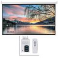 Anti-Crease Projection Screen 92 16:9 80 x 45 Viewing Area Motorized Projector Screen with Remote Control Matte White- Portable for use Outdoors or Indoor - Perfect Movies Theatre Screens