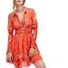 Free People Dresses | Free People Orange Long Sleeve Flower Dress | Color: Orange | Size: S