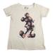 Disney Tops | Disney Mickey Mouse Rose Floral Print Rolled Short Sleeve T-Shirt Large Cream L | Color: Cream/Pink | Size: L