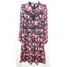Nine West Dresses | Nine West Lace Floral High Neck Midi Dress Nwot | Color: Black/Pink | Size: 6