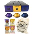 Nespresso Vertuo Coffee Capsules - Altissio, Diavolitto, Voltesso - 3 Boxes (30 Pods) Bundled with Border Biscuits Selection & Giftable Tote Bag