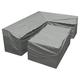 Woodside Grey L Shape Outdoor Dining Waterproof Patio Rattan Set Cover