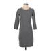 Old Navy Casual Dress - Sheath Crew Neck 3/4 sleeves: Gray Color Block Dresses - Women's Size X-Small