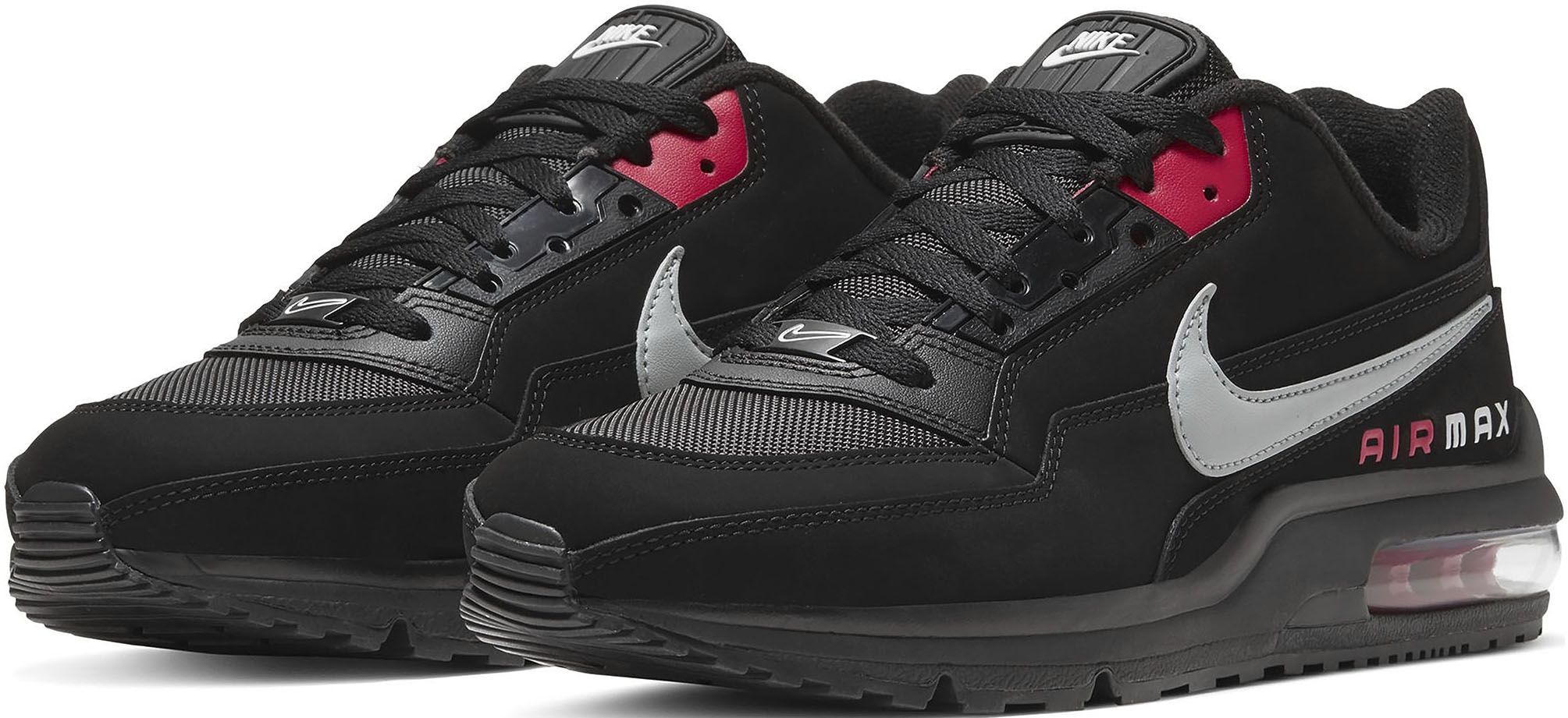 Sneaker NIKE SPORTSWEAR "Nike Air Max LTD 3", Herren, Gr. 44, schwarz, lt, smoke, grau, university, rot, Leder, Synthetik, Schuhe Sneaker