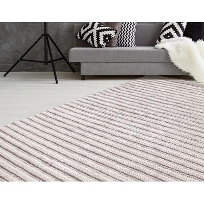 Teppich CALO-DELUXE "Bature 305" Gr. 2, beige (natur, creme), B:80cm H:10mm L:150cm, Viskose, Wolle, Teppiche, Fransenteppich, Wolle und Viskose mit Fransen, Wohnzimmer Image