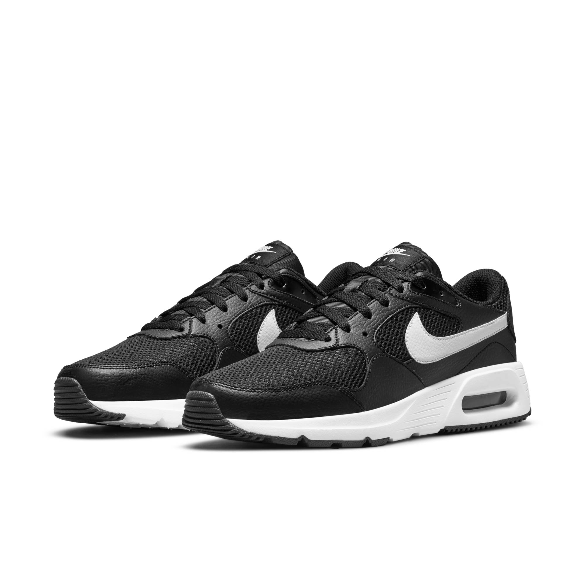 Sneaker NIKE SPORTSWEAR "AIR MAX SC", Herren, Gr. 40, schwarz-weiß (schwarz, weiß, schwarz), Leder, Textil, kontrastfarbene Details, unifarben, Schuhe Sneaker
