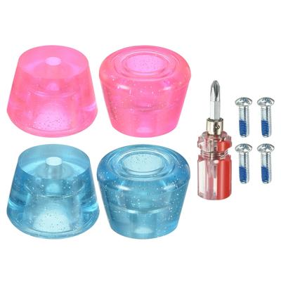 Roller Skate Toe Stops with Screwdriver Brake Stoppers Block, Clear Pink Blue - Clear Pink, Clear Blue