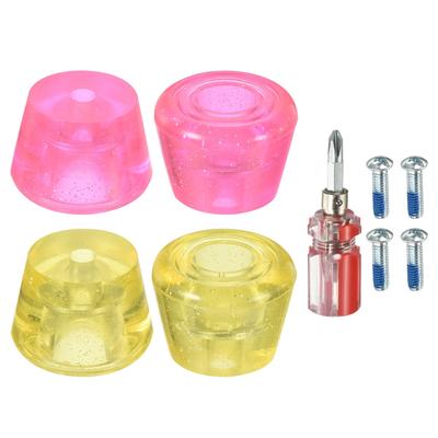 Roller Skate Toe Stops with Screwdriver Brake Stoppers Block, Clear Yellow Pink - Clear Yellow, Clear Pink