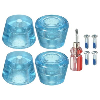 Roller Skate Toe Stops with Screwdriver Brake Stoppers Block, Clear Blue 2 Pair - Clear Blue