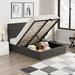 Full Panel Bed Button-tufted Upholstered Storage Platform Bed with Hydraulic System, 78.1''L*57.5''W*44.5''H, 88LBS