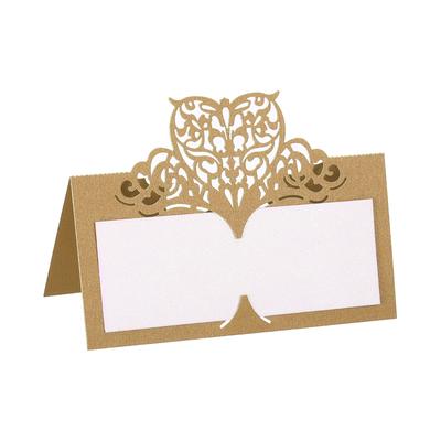 Table Name Place Cards,25Pcs Hollow Butterfly Cut Design Seat Blank Card, Yellow