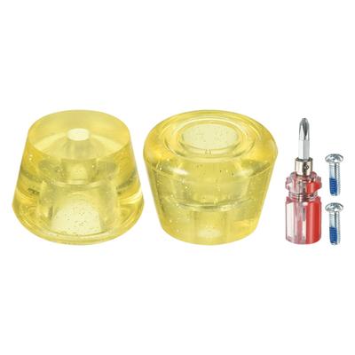 Roller Skate Toe Stops with Screwdriver Rubber Brake Stoppers Block Clear Yellow - Clear Yellow