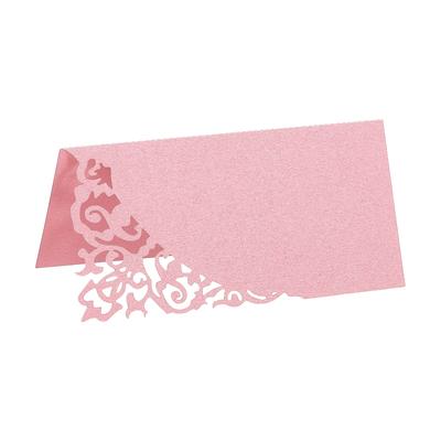 Table Name Place Cards,50Pcs Favor Decor Hollow Design Seat Blank Card, Pink