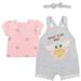 Star Wars The Child Infant Baby Girls French Terry Snap Short Overalls T-Shirt and Headband 3 Piece Outfit Set Newborn to Infant
