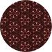 Ahgly Company Machine Washable Indoor Round Transitional Chocolate Brown Area Rugs 6 Round