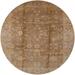 Ahgly Company Machine Washable Indoor Round Industrial Modern Light Brown Area Rugs 6 Round