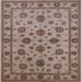 Ahgly Company Machine Washable Indoor Square Industrial Modern Khaki Rose Pink Area Rugs 8 Square