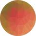 Ahgly Company Indoor Round Patterned Carrot Orange Area Rugs 8 Round