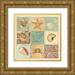 Marrott Stephanie 20x20 Gold Ornate Wood Framed with Double Matting Museum Art Print Titled - Coastal Collage I