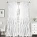 LELINTA 2pc Shabby Chic Sheer Voile Vertical Ruffled Tier Window Curtain Pane Drapes Set l Size 50 x63 /50 x84 /50 x95