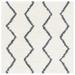 SAFAVIEH Venus Carleen Chevron Shag Area Rug 6 7 x 6 7 Square Ivory/Dark Grey